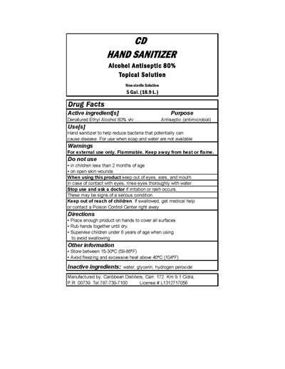 18927 mL Pail Label (Cd Handsanitizer 5 Gal  English 4 3 20)